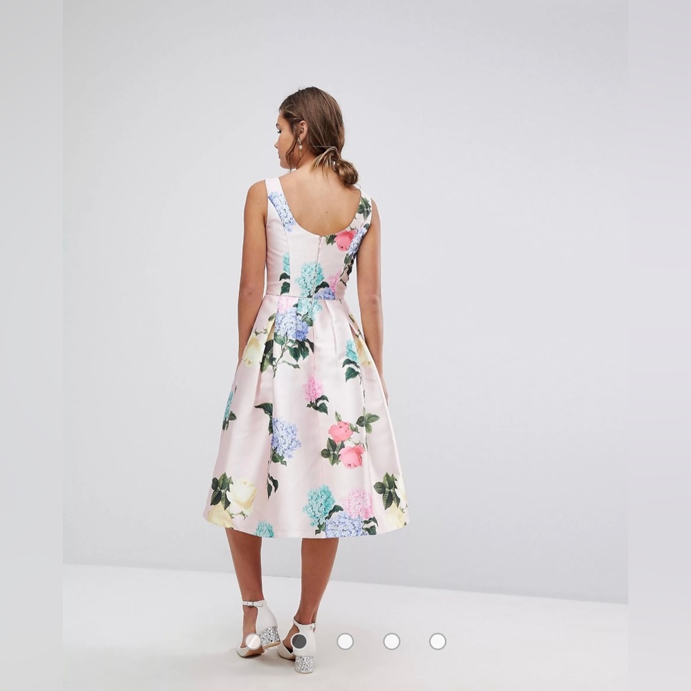 Floral midi dress with pockets - Picture 3 of 8